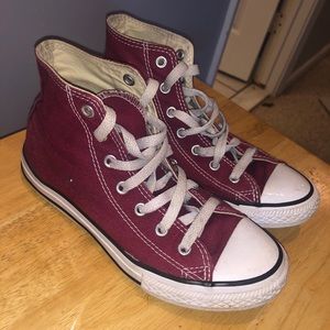 Burgundy Hi-Top Converse